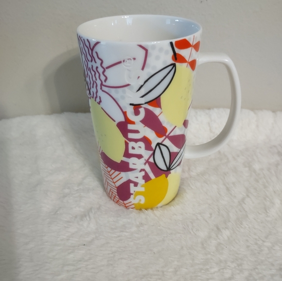 Starbucks Tropical Lemon Etched Fruit Ceramic Coffee Mug 16oz. - Picture 5 of 8